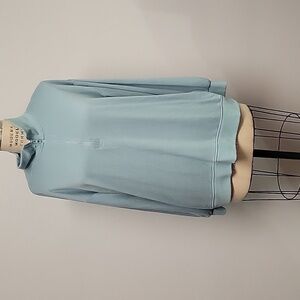 Three Dots relaxed fit cozy quarter zip Nile blue pullover. Sz XL
